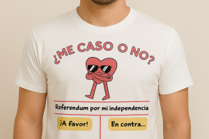 Camiseta despedida hombre ¿Me caso o no? + Boli