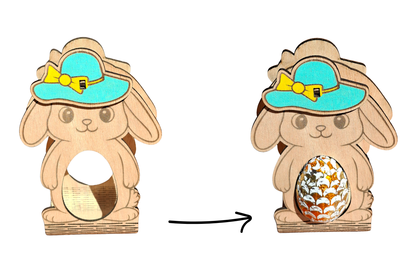 Porta huevo de pascua turquesin